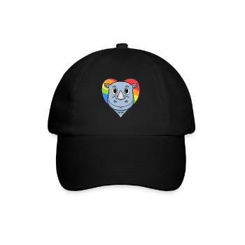 Nashorn Lgbt Regenbogen Farben - Baseballkappe - Schwarz/Schwarz - Vorne