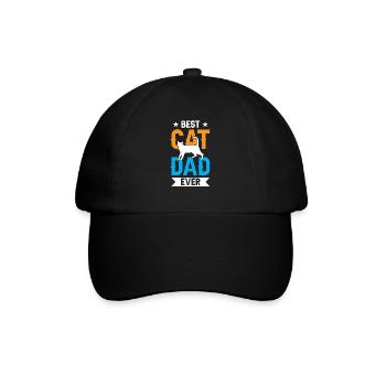 Der Beste Katzenpapa Aller Zeiten Katze Vater - Baseballkappe - Schwarz/Schwarz - Vorne