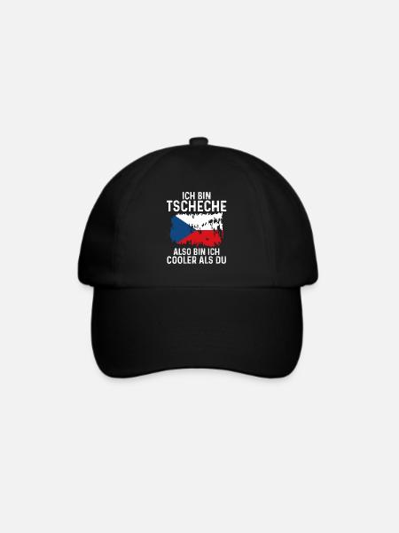 Tschechien Tscheche Tschechisches - Baseballkappe - Schwarz/Schwarz
