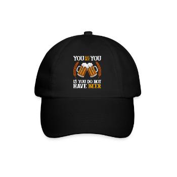 Biertrinker Männer Bier - Baseballkappe - Schwarz/Schwarz - Vorne
