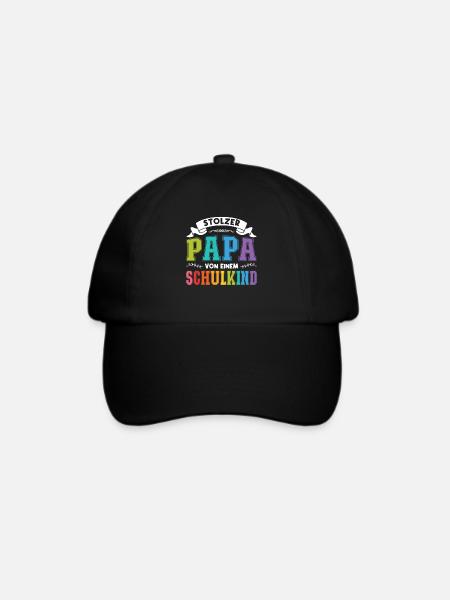 Papa Schulkind Schulanfänger Geschenk - Baseballkappe - Schwarz/Schwarz
