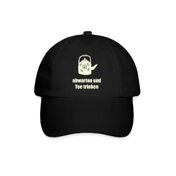 teetrinken 2 - Baseballkappe - Schwarz/Schwarz - Vorne