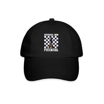 Entfessel dein Potential Schach König Schachspiel - Baseballkappe - Schwarz/Schwarz - Vorne
