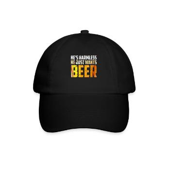 Der will nur Bier saufen Biertrinker - Baseballkappe - Schwarz/Schwarz - Vorne