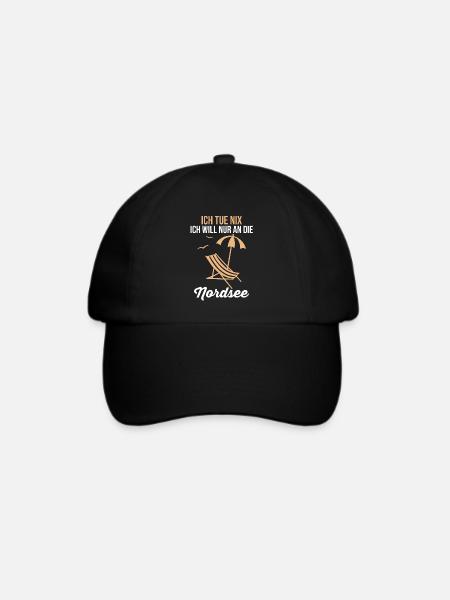 Ich tue nix ich will nur an die Nordsee - Baseballkappe - Schwarz/Schwarz