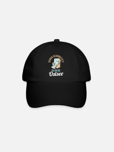 Genug gearbeitet ab an die Ostsee - Baseballkappe - Schwarz/Schwarz