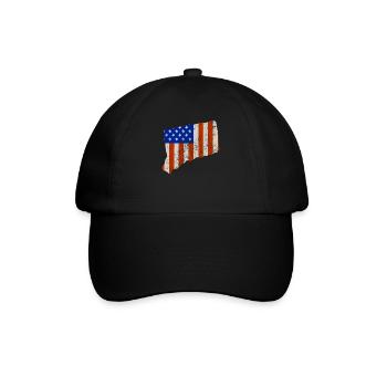 Connecticut-staat Usa flaggen geschenk - Baseballkappe - Schwarz/Schwarz - Vorne