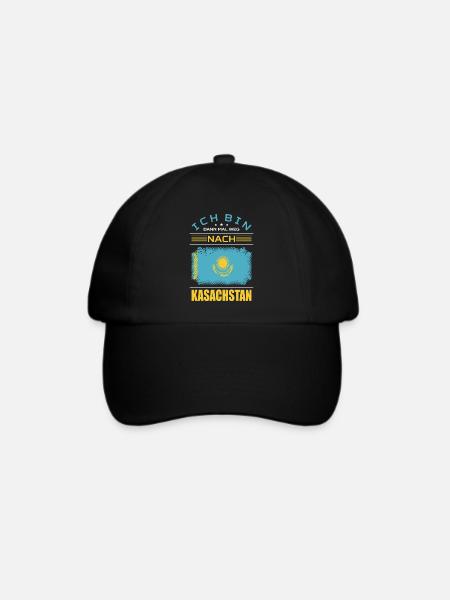 Ich Bin Dann Mal Weg Nach Kasachstan Fahne Urlaub - Baseballkappe - Schwarz/Schwarz