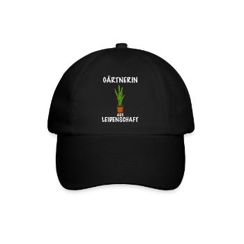 Gärtnerin aus Leidenschaft Pflanze - Baseballkappe - Schwarz/Schwarz - Vorne