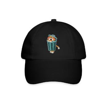 Hund Mülleimer - Baseballkappe - Schwarz/Schwarz - Vorne