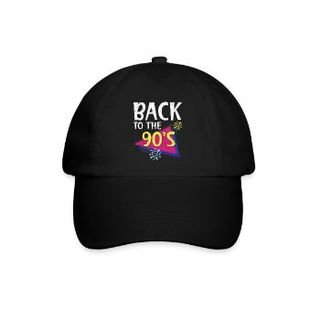Zurück zur 90er Jahre 1990 Vintage Nineties Party - Baseballkappe - Schwarz/Schwarz - Vorne