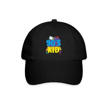 I Love The '90s 1990 Vintage Nineties 90's Kid - Baseballkappe - Schwarz/Schwarz - Vorne