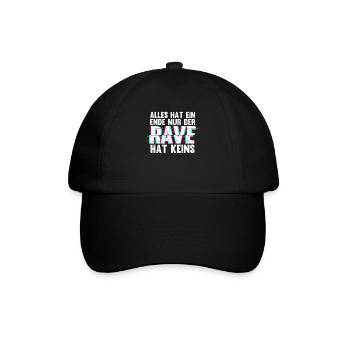 Techno Musik Rave - Baseballkappe - Schwarz/Schwarz - Vorne