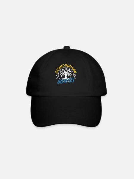 Skandinavische Wurzeln Schwedisch Skandinavien - Baseballkappe - Schwarz/Schwarz