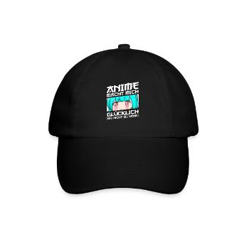 Anime Spruch Weeb Otaku - Baseballkappe - Schwarz/Schwarz - Vorne