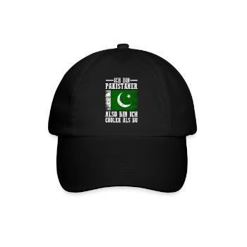 Pakistan Pakistaner Pakistanisches - Baseballkappe - Schwarz/Schwarz - Vorne