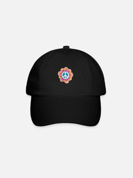 Hippie - Baseballkappe - Schwarz/Schwarz