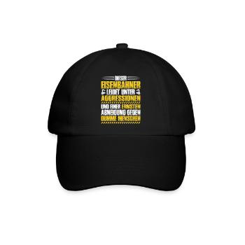 Eisenbahner Triebfahrzeugführer Railroader - Baseballkappe - Schwarz/Schwarz - Vorne