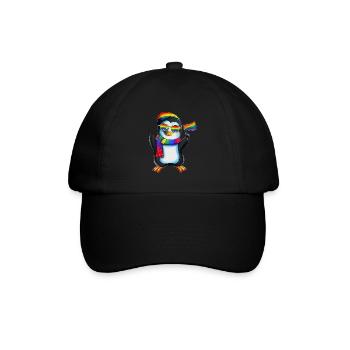 Pinguin LGBT Gay Homosexualität Lesbian Regenbogen - Baseballkappe - Schwarz/Schwarz - Vorne