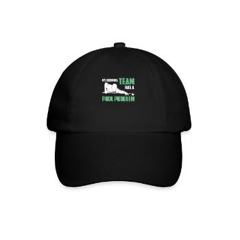 Mein Trinkteam hat ein Poolproblem Lustiger - Baseballkappe - Schwarz/Schwarz - Vorne