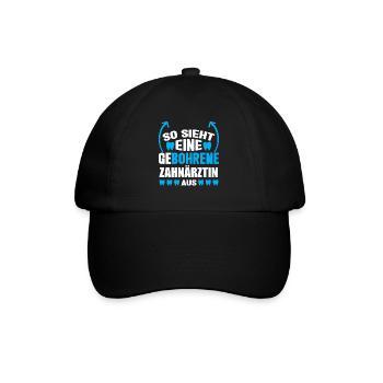 Zahn Zahnarzt Bohren Zahn Geschenk - Baseballkappe - Schwarz/Schwarz - Vorne