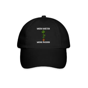 Mein Garten meine Passion Gärtner - Baseballkappe - Schwarz/Schwarz - Vorne