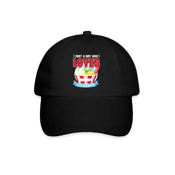 Ice Cream Boy Just A Boy Who Loves - Baseballkappe - Schwarz/Schwarz - Vorne