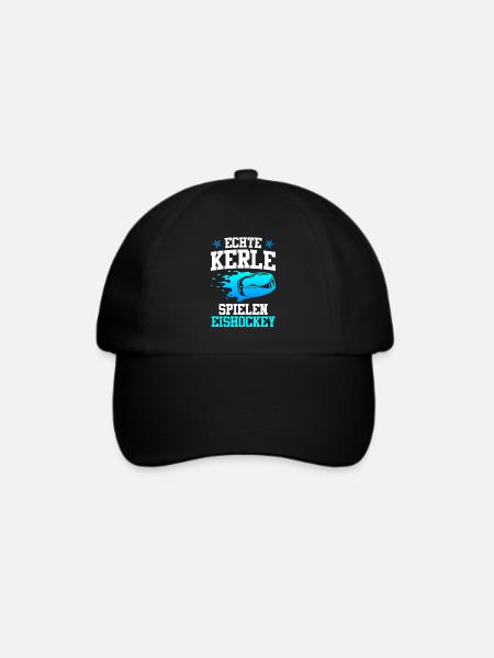 Echte Kerle spielen Eishockey - Baseballkappe - Schwarz/Schwarz