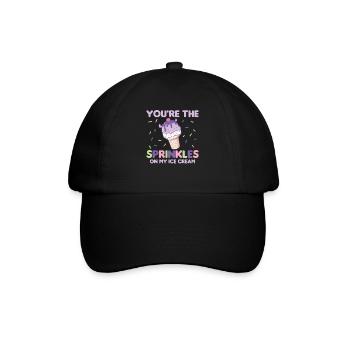 Lustiger Hippo Eis Niedliche Kawaii Ästhetik - Baseballkappe - Schwarz/Schwarz - Vorne