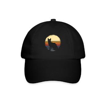 Katze - Baseballkappe - Schwarz/Schwarz - Vorne