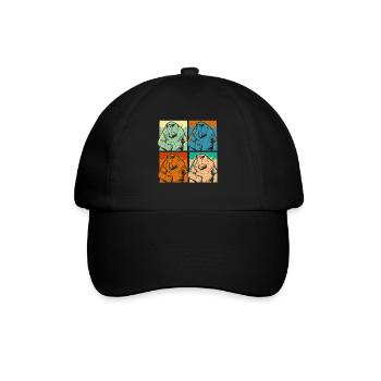 Retro Proboscis Affe Ape Tierpfleger - Baseballkappe - Schwarz/Schwarz - Vorne
