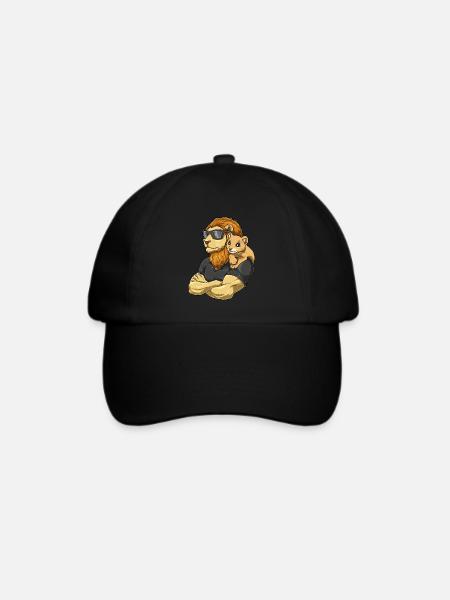 Starker Löwe mit Löwen Kind für einen Löwen - Baseballkappe - Schwarz/Schwarz