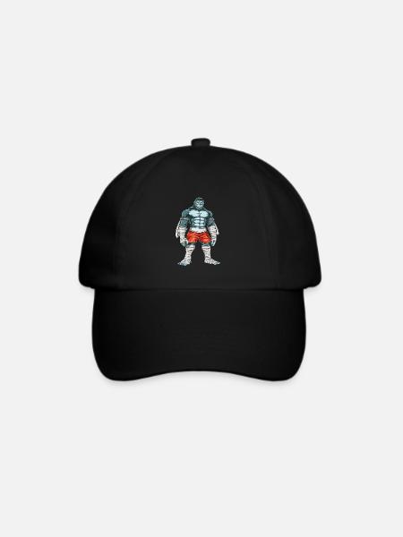 Starker Muay Thai Gorilla - Riesiger Thai Boxing - Baseballkappe - Schwarz/Schwarz