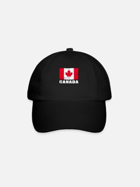 Kanada Flagge Grunge Kanada Fahne - Baseballkappe - Schwarz/Schwarz