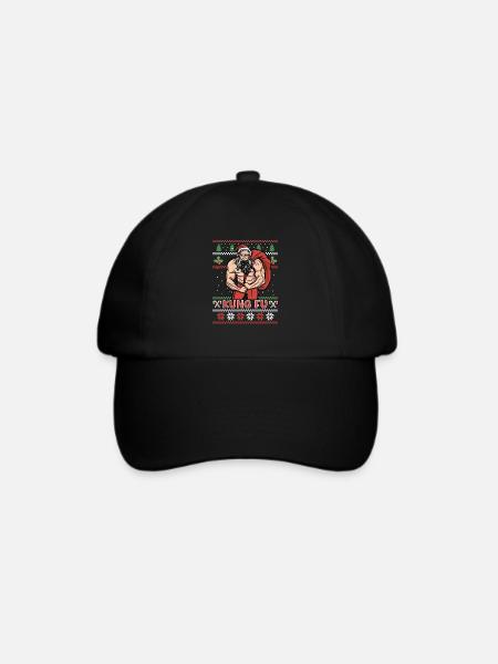 Kung Fu Santa Ugly Cristmas Design for a Martial - Baseballkappe - Schwarz/Schwarz