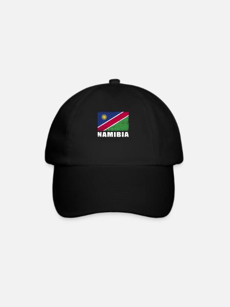 Namibia Flagge Grunge Namibia Fahne - Baseballkappe - Schwarz/Schwarz