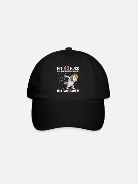 Mit 40 nichts anders nur langsamer 40 Geburtstag - Baseballkappe - Schwarz/Schwarz