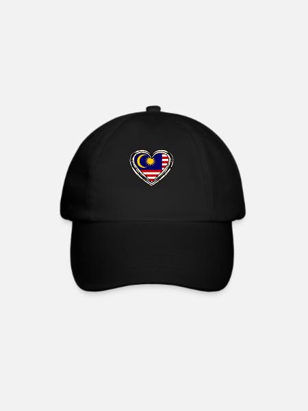Malaysia - Baseballkappe - Schwarz/Schwarz