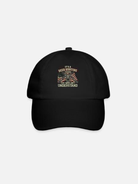 Buck Deer Hunting Hunter Vintage - Baseballkappe - Schwarz/Schwarz