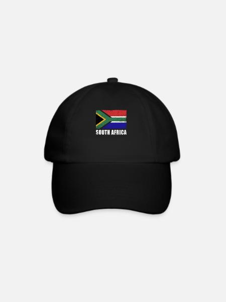 Südafrika Flagge Grunge Südafrika Fahne - Baseballkappe - Schwarz/Schwarz