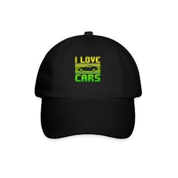 I love cars - Baseballkappe - Schwarz/Schwarz - Vorne
