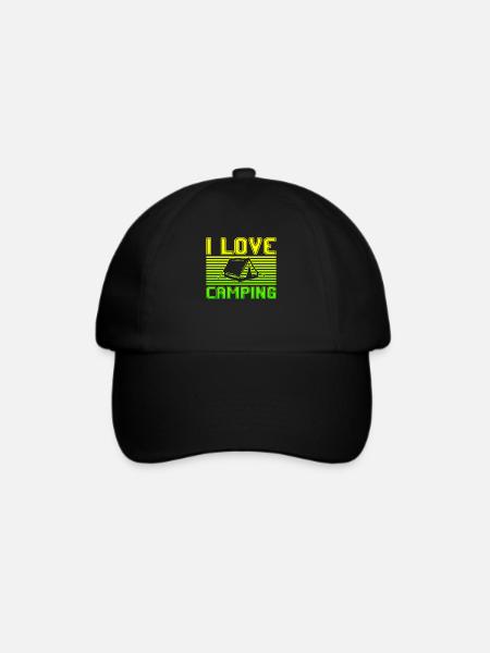 I love camping - Baseballkappe - Schwarz/Schwarz