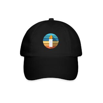 Kerze Retro Kerzenmacher Kerzen - Baseballkappe - Schwarz/Schwarz - Vorne