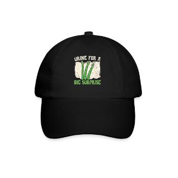 Urin für eine große Überraschung Spargel vegetarisch - Baseballkappe - Schwarz/Schwarz - Vorne