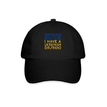 Ich habe eine ukrainische Freundin Ukrainische - Baseballkappe - Schwarz/Schwarz - Vorne