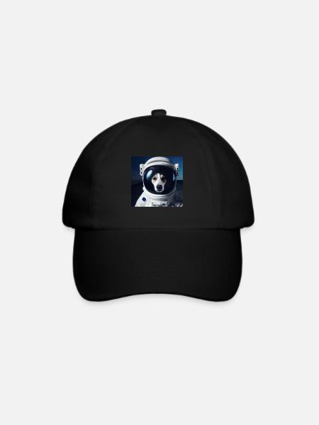 Hund im Weltraum - Baseballkappe - Schwarz/Schwarz