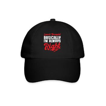 Sprachtherapeut Logopäde Geschenk - Baseballkappe - Schwarz/Schwarz - Vorne