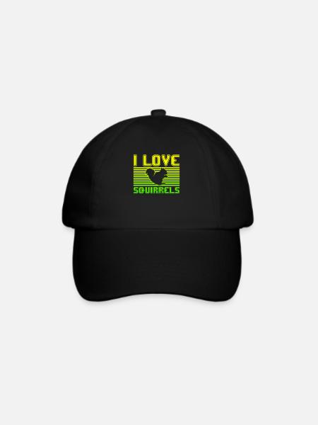 I love squirrels - Baseballkappe - Schwarz/Schwarz