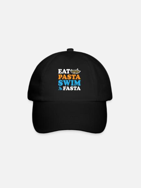 Eat Pasta Swim Fasta 9 - Baseballkappe - Schwarz/Schwarz