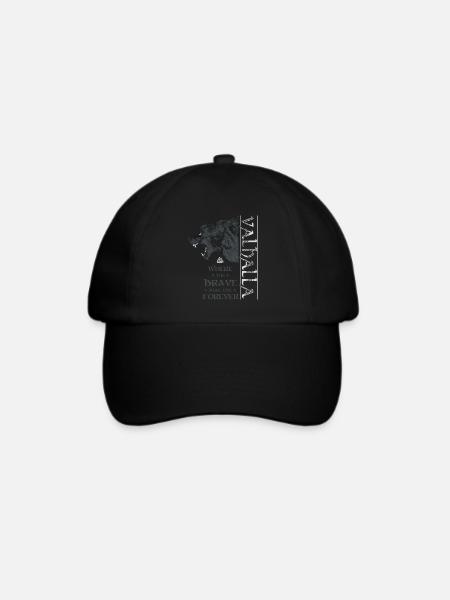 Valhalla Wikinger Grizzly Bär Wotansknoten Norse - Baseballkappe - Schwarz/Schwarz